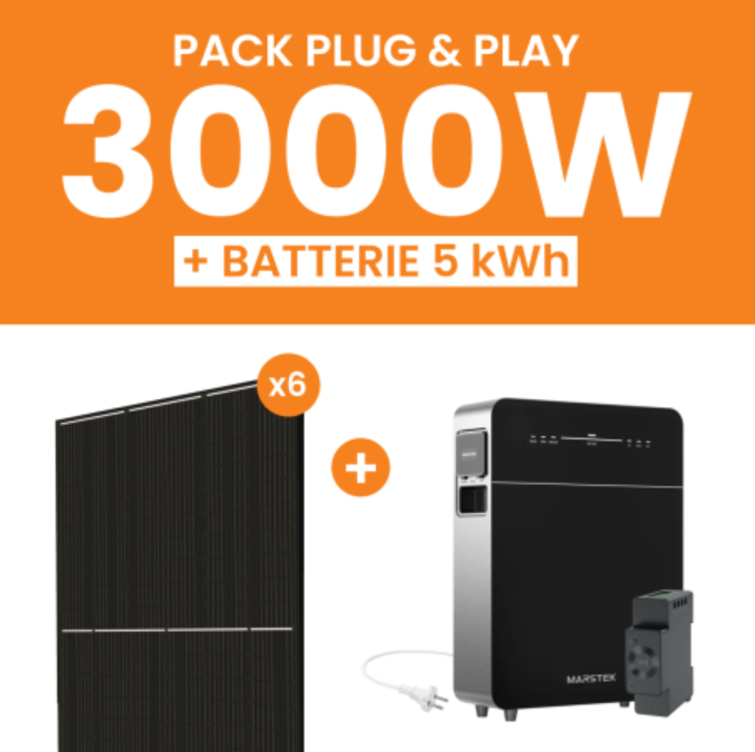 Kit 3000W Amerisolar TSUN + Batterie Marstek Venus E - 6 panneaux solaires avec stockage